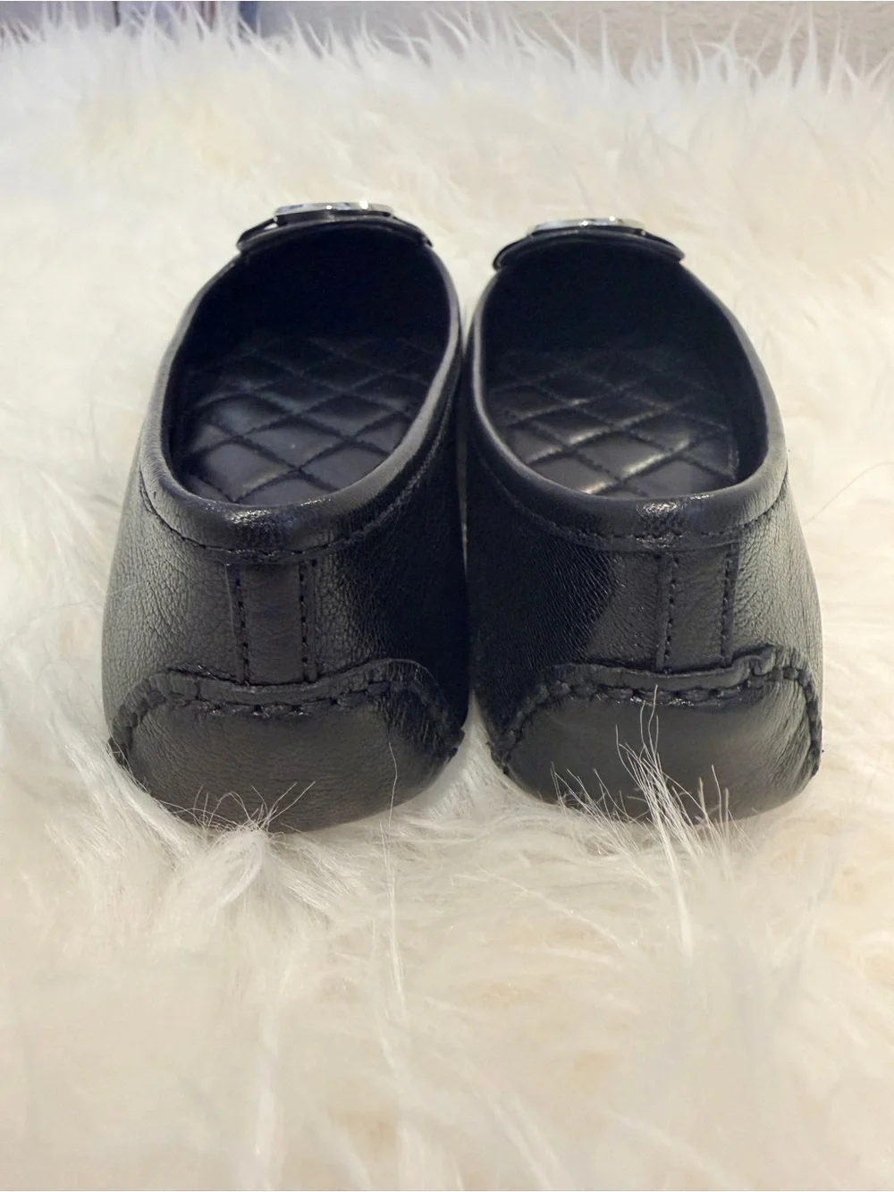 Michael Kors Lillie Moccasin Silver Logo Flats